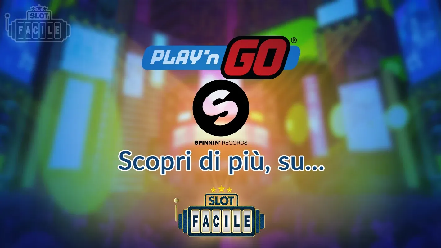 logo Playn Go Logo Spinnin' records su sfondo della nuova slot Spinnin' Records Into the Beat